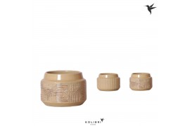 Keramische pot Kolibri Home Maze khaki 6cm