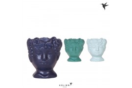 Keramische pot Kolibri Home Fruity Head pot blue mix