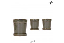 Keramische pot Kolibri Home Flower pot green