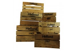 Decoration material set Holland kisten naturel (set van 6)