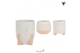 Keramische pot Kolibri home Desert pot white