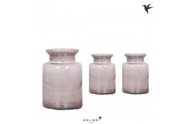 Keramische pot Kolibri Home Glass stolp Lila 16cm