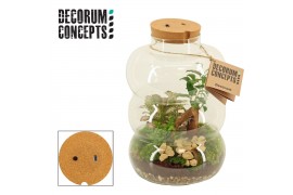 Arrangementen kamerplanten Terrarium Pluto large met oplaadbare led (D